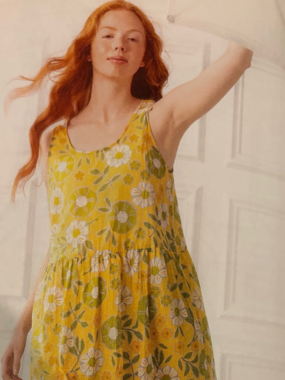 Gudrun Sjoden Crinkled “Bouquet” Dress, Size Medium